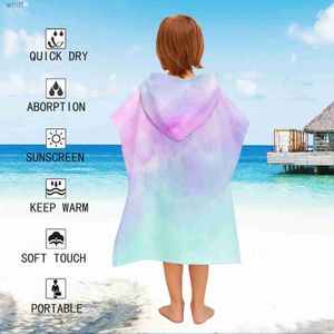 Handelsrockar Superfine Fiber Quick Dry Children Bathrobe Handduk Absorberande strandbarn Badrobe Beach Windproof Beach Clothl231123