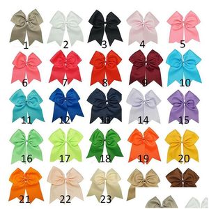 Hair Accessories 15Pcs/Lot 8 Large Solid Ribbon Cheer Bow With Alligator Clips Cheerleading Dance Hair Bows For Girls Barrette Accesso Dhfr8