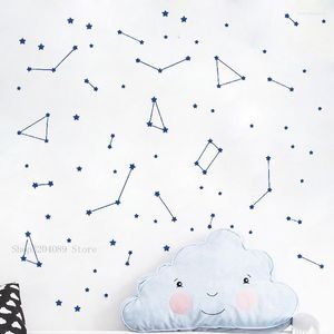 Adesivi murali Divertente Zodiaco Astronomia Stelle Adesivo per bambini Arredamento camera da letto Set creativi Decalcomania autoadesiva Murale CN394