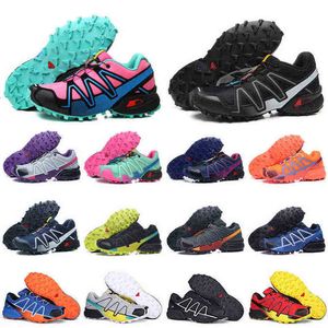 İndirim Salomen Speed ​​Cross 3 CS Trail Koşu Ayakkabıları Erkekler Speedcross 4 Spor Sakinleri Kadın Eğitmenler Zapatos Yürüyüşü Hafif Nefes Alabilir