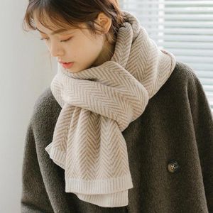 Scarves All-in-one Korean Version Of Students Knitting Girls Thicken Cute Wool Scarf Lovers Autumn And Winter Warm Style