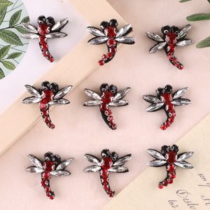 Notions Rhinestone Dragonfly Beaded Patches for Clothing Sewing on Hand Beading Applique Badge Clothes Shoes Bags Decoration Patch DIY Apparel Brooch