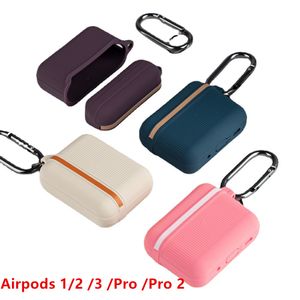 Dicker Kofferraumschutz für Kopfhörerzubehör, kabellose Kopfhörer, Silikonhülle mit Anti-Lost-Schnalle für Airpods 2 3 Pro 2