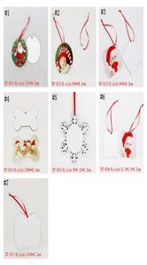 snow sublimation ornaments mdf christmas round decorations square transfer printing diy blank consumable xmas gifts EWF1689 WJ7215294