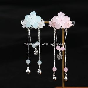 2PCS Flower Tassels Klip włosów w stylu chiński moda barrette kobiety dziewczyny hanfu sukienka do włosów akcesoria do włosów ozdoby do włosów