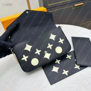 Felicie Designer Clutch Crossbody Bag handväska för kvinnors väska plånbok på kedjehandväskan präglad woc messenger väska dicky0750 kuvert axelväska sac de luxe tasche dicky