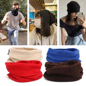 Scarves Winter Windproof Warm Scarf Women Men Outdoor Sport Solid Color Fleece Daily Cycling Camping Hiking Fashion Gifts