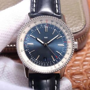 Men Automatic Mechanical for Timing 41mm Dark Blue Leather Strap Movement Mens Watch Menwatch Montre Watches High Quality Relojes