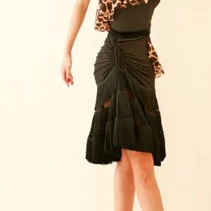Stage Wear NY01 018 Leopard Wrinkle Design Kvinnlig latin danskjol Kvinnor Ballroom Dancing Dress Performance Costume Belly Suit