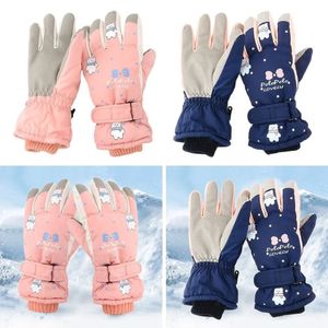 Children's Fingerless Gloves Baby Girls Waterproof Windproof Snow Snowboard Ski Outdoor Sports Mittens Kids Cycling Gloves Children Skiing Gloves 231123