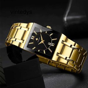 Luxury Watch Swiss Steel Rectangular Watch for Men's Square Waterproof Business Ultra-thin Brand Quartz Men