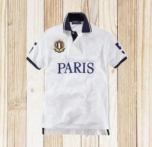 Paris kortärmad polos skjorta mäns t-shirt stad version 100% bomulls broderier S-5XL