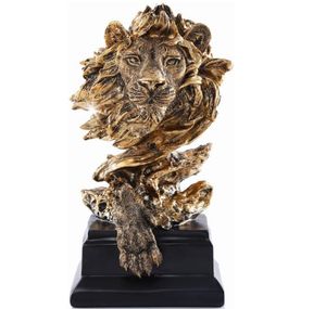 Estatueta de leão europeia para decoração de casa Lion Sculpture Stiústia The King of Beasts estátua da sala de estar Ornamento animal modelo