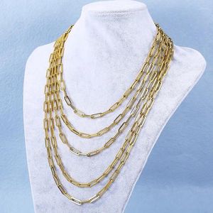 Girocollo 5,5 mm in acciaio inossidabile color oro collana a catena moda varie lunghezze di gioielli collane da uomo e da donna