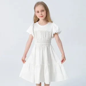 Flickaklänningar Fashion Dress Pearl Elegant Teenager Clothes Teens Plus Size Kid outfit Formal Party Children Clothing Puff Boutique