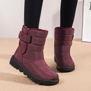 Stiefel Wasserdichte Winterstiefel für Frauen Kunstpelz Lange Plüsch Schneestiefel Frau Plattform Stiefeletten Warme Baumwolle Paare Schuhe 231123