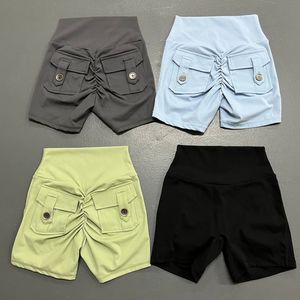 Outfits Yoga Cargo Short Gym Scrunch Butt Booty Tight Workout Clothes for Fitness with Button Pocket 2304