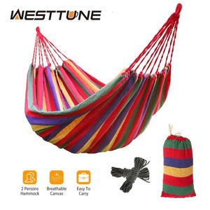 Camp Kitchen Westtune Portable Outdoor Camping Hammock 1 2 Person Go Swing Hanging Bed Ultralight Turist Soving Canvas Material 231123