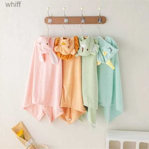 Towels Robes Soft Baby Bath Towel Boys and Girls Hooded Cape Children's Coral Velvet Absorbent Quick-drying Soft Bath RobeL231123