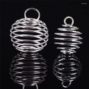 Kolye Kolyeleri 30 PCS/SET Gümüş Kaplama Yuvarlak Alaşım Spiral Boncuklar Kafes Moda Bileşenleri Takılar DIY mücevher Yapma Bileklik