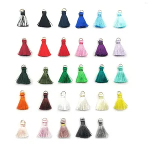 Pendanthalsband 10 st polyester Tassel Charms Vintage Multicolor Pendants för DIY -smycken som gör 25 mm