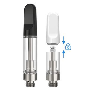 Baskın Push Üst TH205 Beyaz Siyah Seramik Cam Th2-Se Vape Kartuşları 0.5ml 0.8ml 1.0ml 510 İplik Boş Arabalar Köpük ile Paketlenmiş