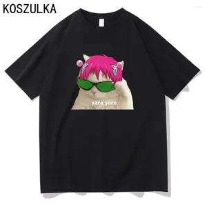 メンズTシャツアニメSaiki K Tシャツ高品質のコットンティーシャツ夏グラフィックスダデラスクスオオメン/女性ヒップホップスウェットシャツ