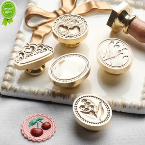 Neue Wachs-Siegel-Stempel ersetzen Kopf Retro-Blumen-Kirsch-Muster Siegelstempel DIY Sammelalbum Handwerk Hochzeit Einladungskarte Dekor