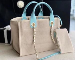 10A Bolsa Tote de Designer de Luxo Bolsa de Moda Feminina Casual Cor Sólida Bolsa de Ombro de Lona de Grande Capacidade Bolsa de Praia Portátil