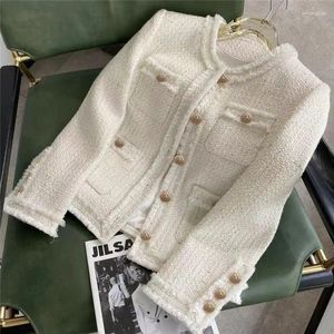 Damesjassen 2023 Franse luxe kleine geur tweed jas damesmode casual korte jas Koreaanse elegante bovenkleding hoge kwaliteit X21