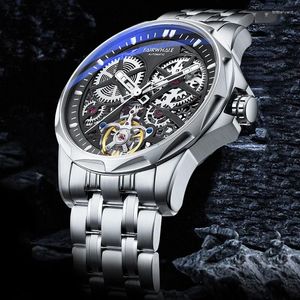 Wristwatches FAIRWHALE Luxury Tourbillon Watch Men Fashion Unique Design Automatic Mechanical Watches Men's 3ATM Waterproof Wristwatch