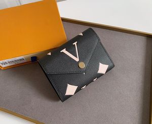 Projektant kobiet portfele luksusowe torebki Victorine wytłoczony kwiat list Empreinte krótkie etui na karty kredytowe moda damska pieniądze kopertówki z pudełkiem wysokiej jakości