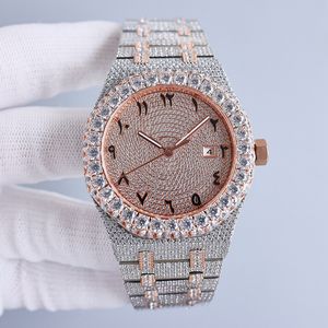 Часы автоматические механические часы с бриллиантами 42 мм сапфировый водонепроницаемый браслет мужские повседневные деловые наручные часы Montre De Luxe