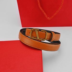 Designer Womens Belt äkta läderbältesbredd 2,5 cm midjeband Smooth Buckle Bronze Luxury Woman Belt High Quality Ceintures