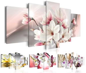 HD 5PCSSet Red Purple White Orchid Flower Målning Konsttryck Frameless Canvas Wall Picture Home DecorationNo Frame1991409