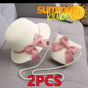 Nuovo Più Nuovo 2/1PC Bambini Cappello Da Sole Delle Ragazze di Estate Nuovo Sacchetto di Paglia Cap Set di Viaggio Del Bambino Protezione Solare Cappelli Da Spiaggia Sole cappello da pescatore per Bambino