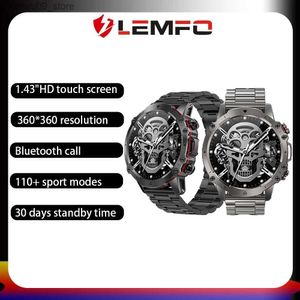Relógios de pulso Lemfo Smart Watch Homens Mulheres AK56 Modos Esportivos 400mAh Monitor de Saúde Bluetooth Chamada Smartwatch 2023 1.43 polegadas HD 360 * 360Q231123