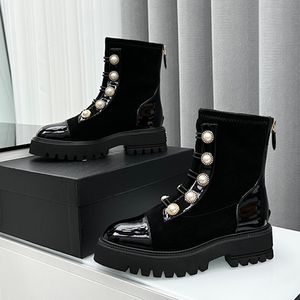 Designer boots, short boots, men's and women's high leather winter snow boots, Oxford ankle boots, tire boot strap box 35-40