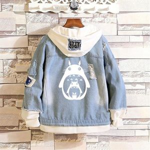 Anime Costumes Japan min granne Totoro Tonari No Cosplay Costume Jeans Jacket Högkvalitativ Single Button Denim Casual Sweatshirt2898