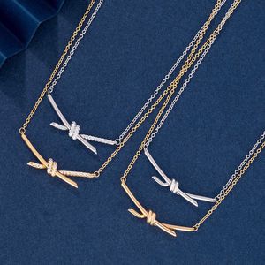 디자이너 브랜드 골드 Tiffays GU AILINGS와 함께 뒤틀린 목걸이 같은 Kont Diamond Rope Chain Simple and Luxury