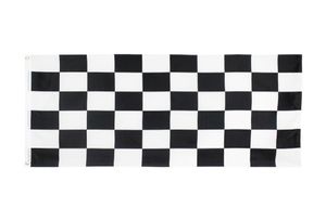 Black White Square Checkered Racing Car Flag Direct Factory Stock Dubbel sömnad för dekoration4366943