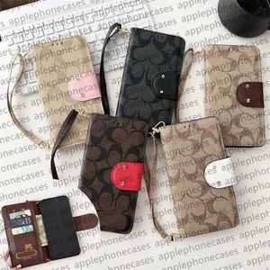 Leather Wallet Phone Case Designer iPhone Case Flip Card Holders for iPhone 15 Pro Max Cases Apple iPhone 14 Pro Max 13 12 11 15 Plus Case Brand Shockproof Mobile Cover