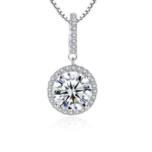 Classic Zircon Pendant Necklace S925 Silver Micro Set Zircon Box Chain Halsband Europeiska och amerikanska kvinnor Super Sparkling Collar Chary High End Jewelry Gift SPC