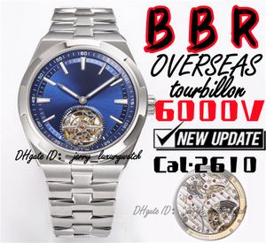 BBR Luxury Men's Watch StereoTourbillon 6000V, Cal.2160 Movimento mecânico, 42,5x13.5mm Sapphire Crystal Mirror! 316L de aço fino, fita de aço prateado