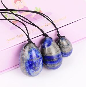 3pc set borrerad ägg yoni presentförpackning naturlig lazuli sten massage yoni boll kegel träningsverktyg bäcken golv muskel vaginal massager