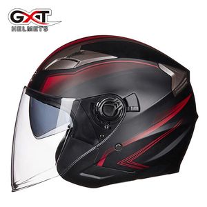 Motorradhelme Doppelglashelm Half Face ABS Motorrad Elektrische Sicherheit Frauen/Männer Moto Casque GXT