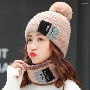 Beanies Beanie/Skull Caps Autumn and Winter Wooth Hat Bib Two-Piece Two-Plush Thickened Warm Hatbeanie/Skull Elob22