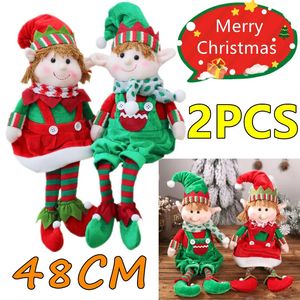 Juldekorationer 2/1 st Big Christmas Plush Leg Elf Doll Ornaments Boys and Girls Elf Toy Dolls Year Home Decorations Christmas Tree Ornament 231122
