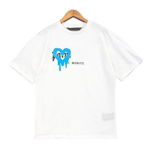 Mens Palms Love T Shirt Designer PA Spray Heart Print Polo Shirt Women Angels Street Graphic Tees GH