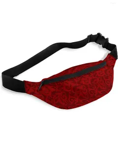 Sacos de cintura inverno natal retro padrão vermelho pacotes para mulheres à prova dwaterproof água saco de esportes ao ar livre unisex crossbody ombro